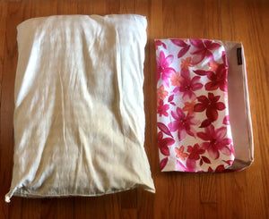 Playful Pink Floral Print Pet Bed Cover.  Free matching Face Mask.